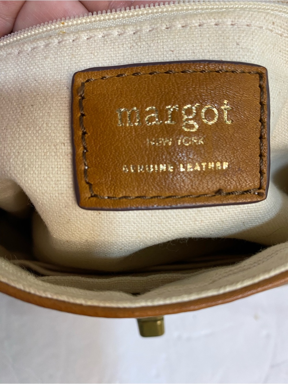 margot Tan Leather Crossbody with Turn-Lock Detail - Picture 10 of 15